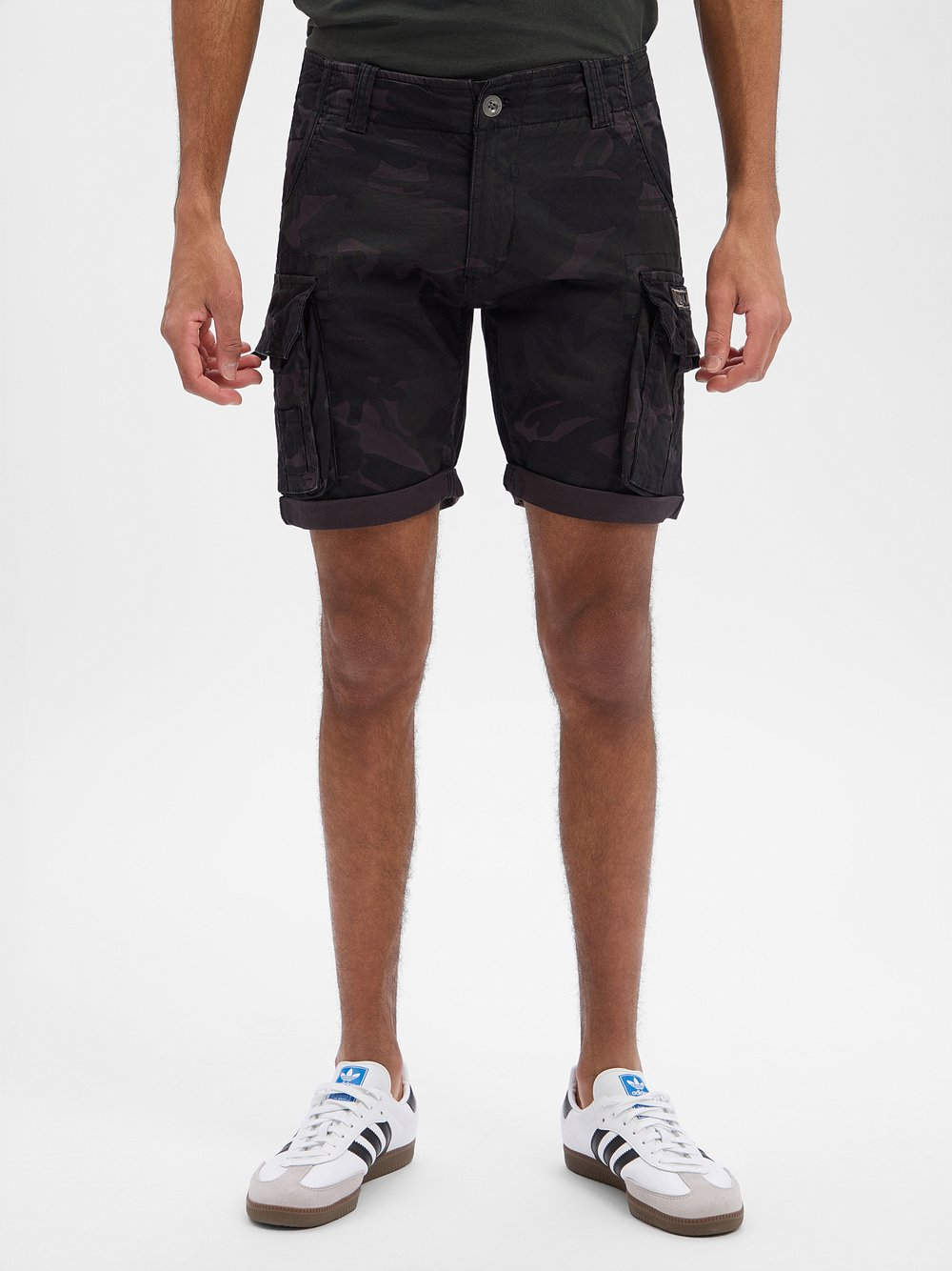 Alpha Industries Męskie szorty Cargo - Crew Short Camo Mężczyźni Bawełna szary, 33