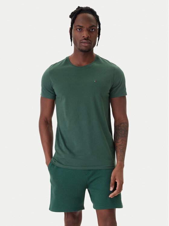 Tommy Jeans T-Shirt DM0DM04411 Zielony Slim Fit