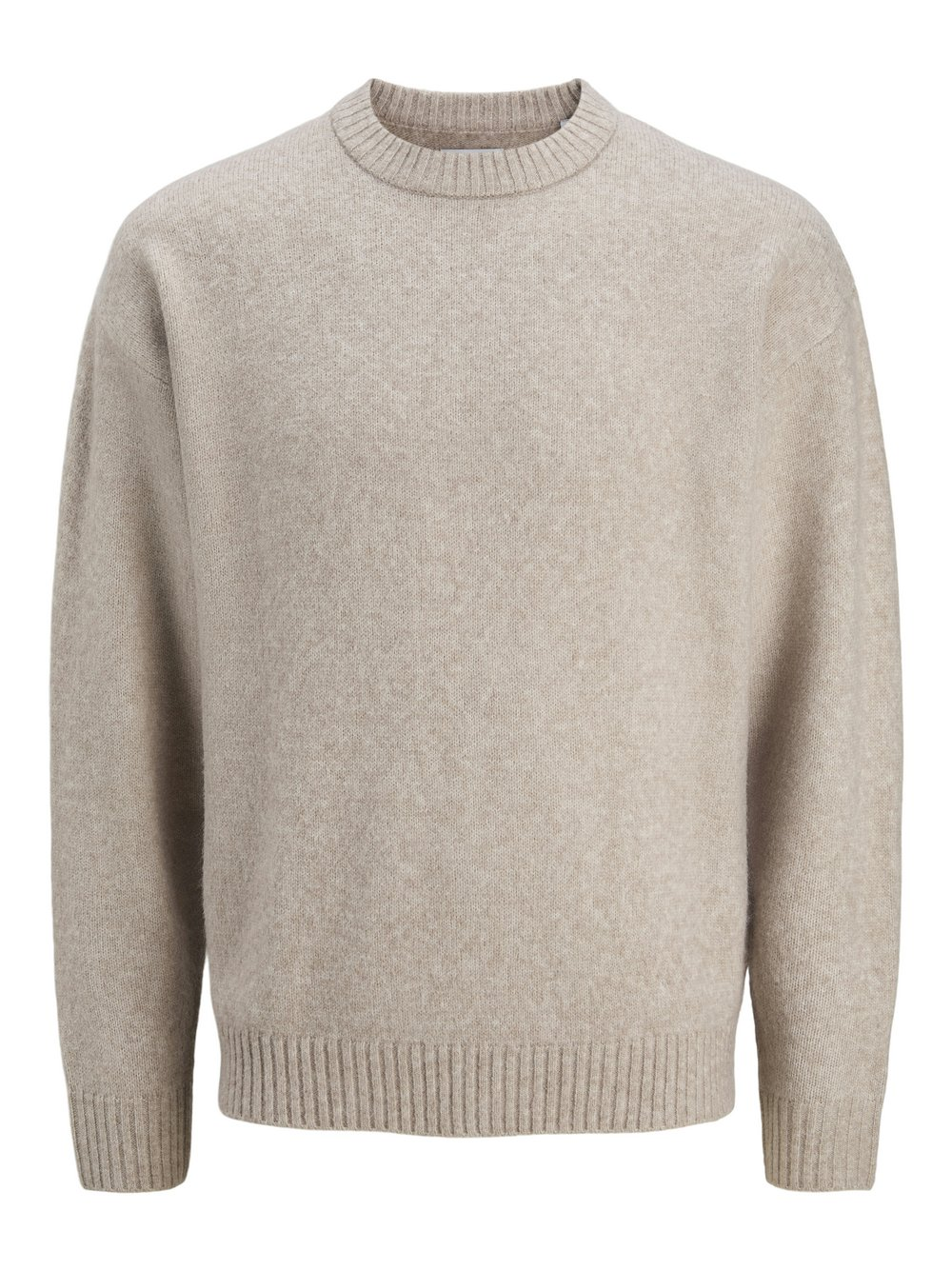Jack & Jones Męski sweter z dzianiny - JJEsoho Ollie Mężczyźni Sztuczne włókno beżowy marmurkowy, XXL