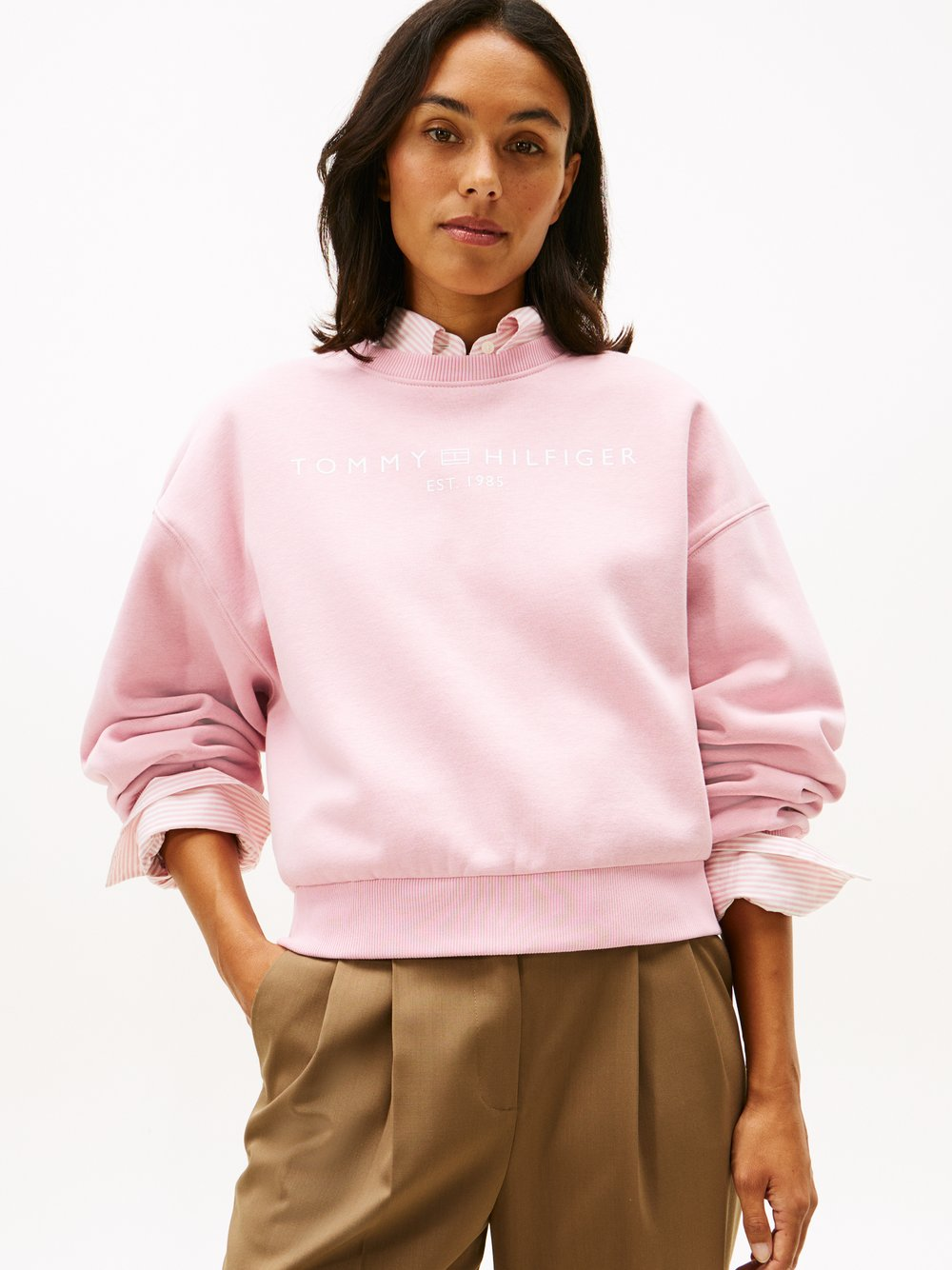 Tommy Hilfiger Bluza damska Kobiety Materiał dresowy różowy, XS