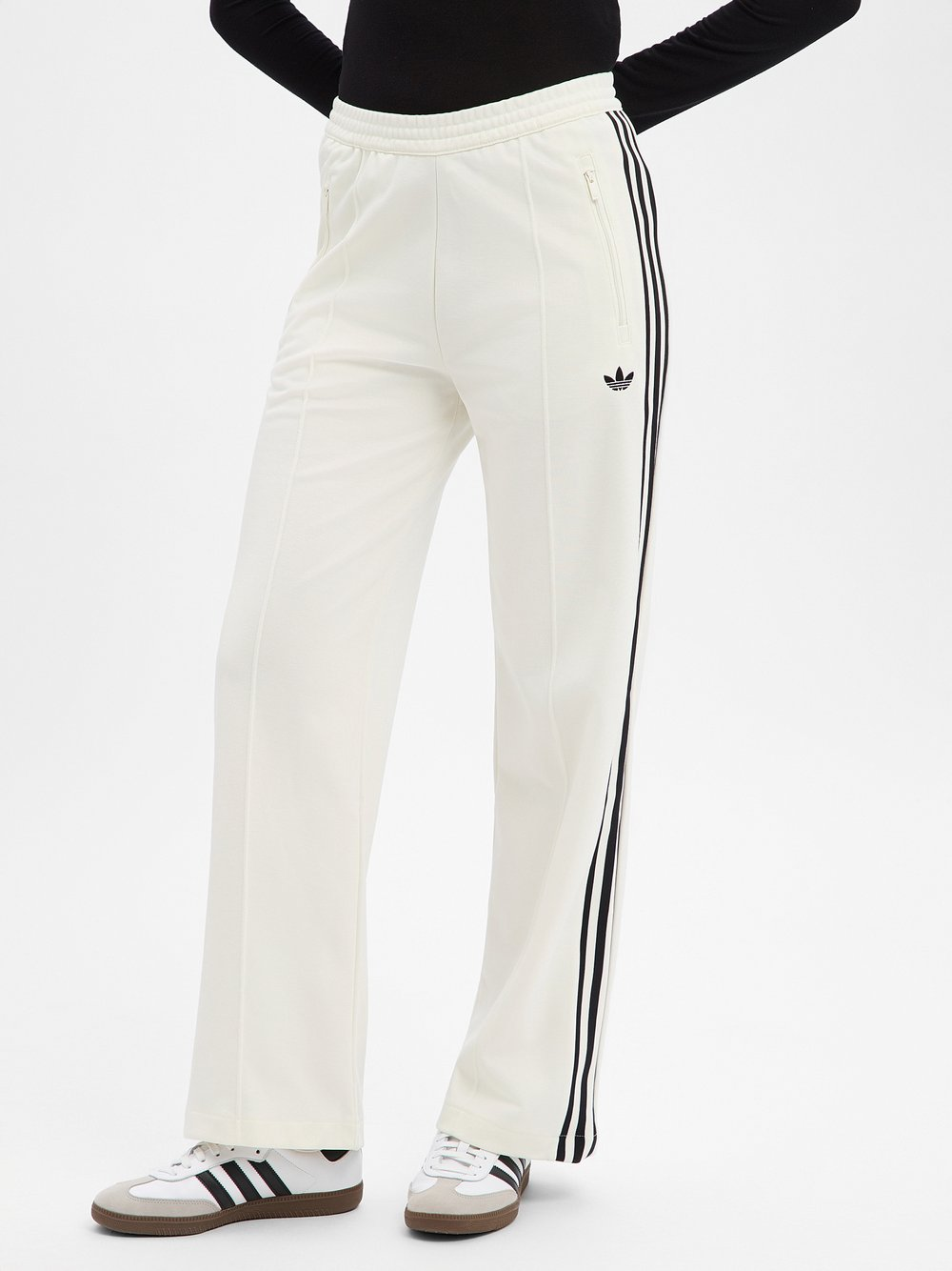 adidas Originals Damskie spodnie do biegania - Ręcznik frotte Kobiety Materiał dresowy biały, S