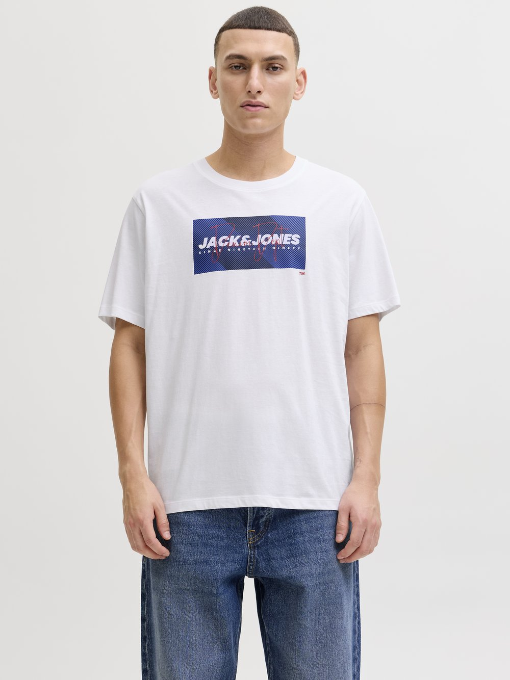 Jack & Jones Koszulka męska Mężczyźni Bawełna biały, XXL