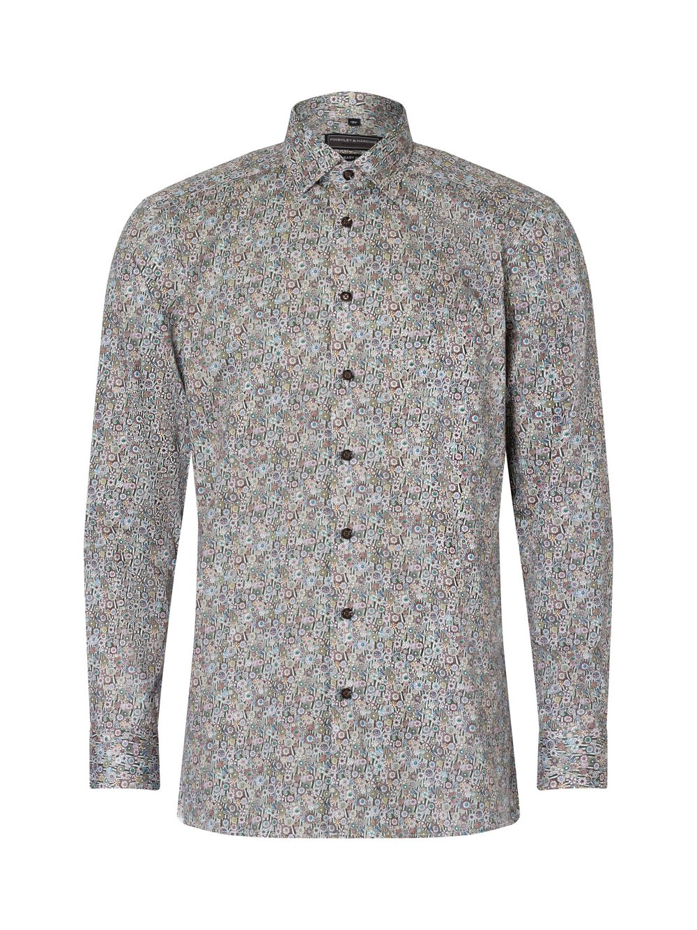 Finshley & Harding Koszula męska Mężczyźni Slim Fit Bawełna wielokolorowy, 44