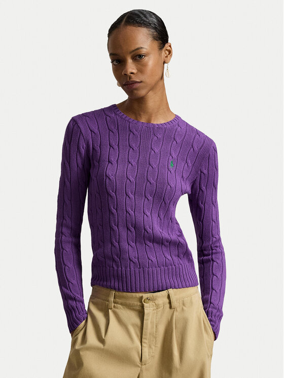Polo Ralph Lauren Sweter 211971869503 Fioletowy Slim Fit