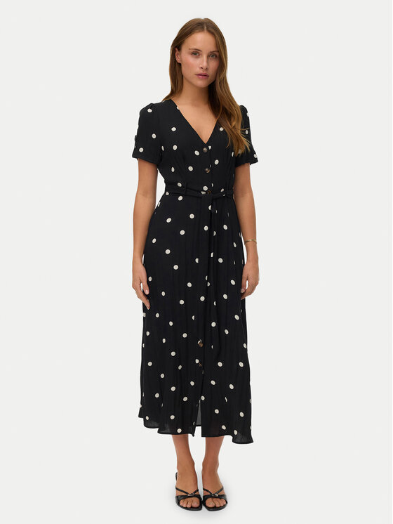 Vero Moda Sukienka koszulowa Joan 10343501 Czarny Regular Fit