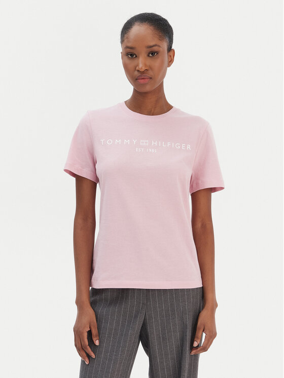 Tommy Hilfiger T-Shirt Logo WW0WW40276 Różowy Regular Fit