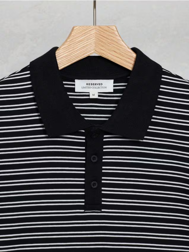 Reserved - Koszulka polo regular w paski - wielobarwny