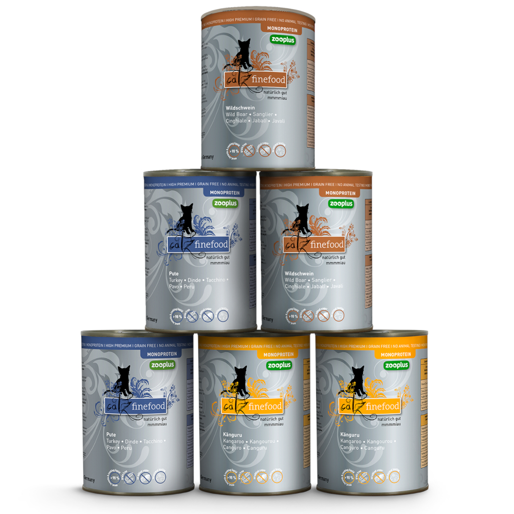 Pakiet mieszany catz finefood Monoprotein zooplus, 6 x 400 g - Pakiet mieszany (3 smaki)