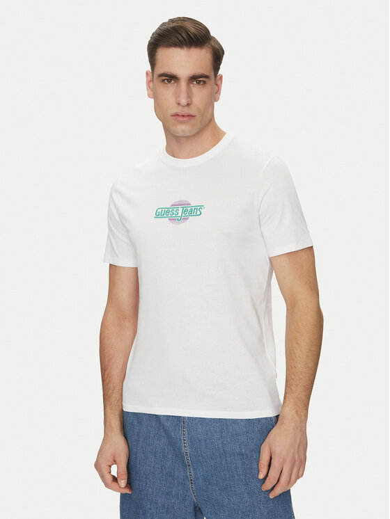Guess Jeans T-Shirt M5GI23 K8HM0 Biały Slim Fit
