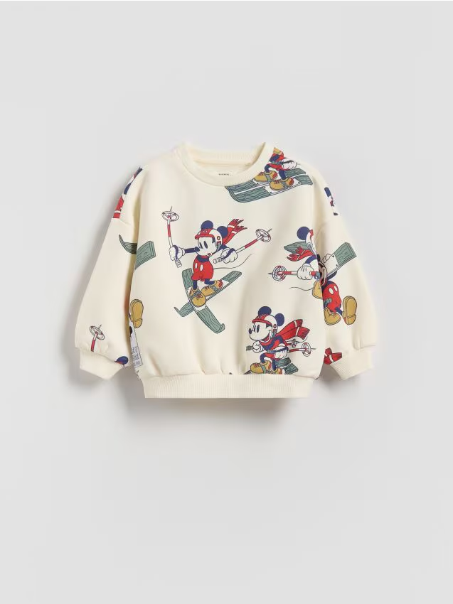 Reserved - Bluza Mickey Mouse - złamana biel