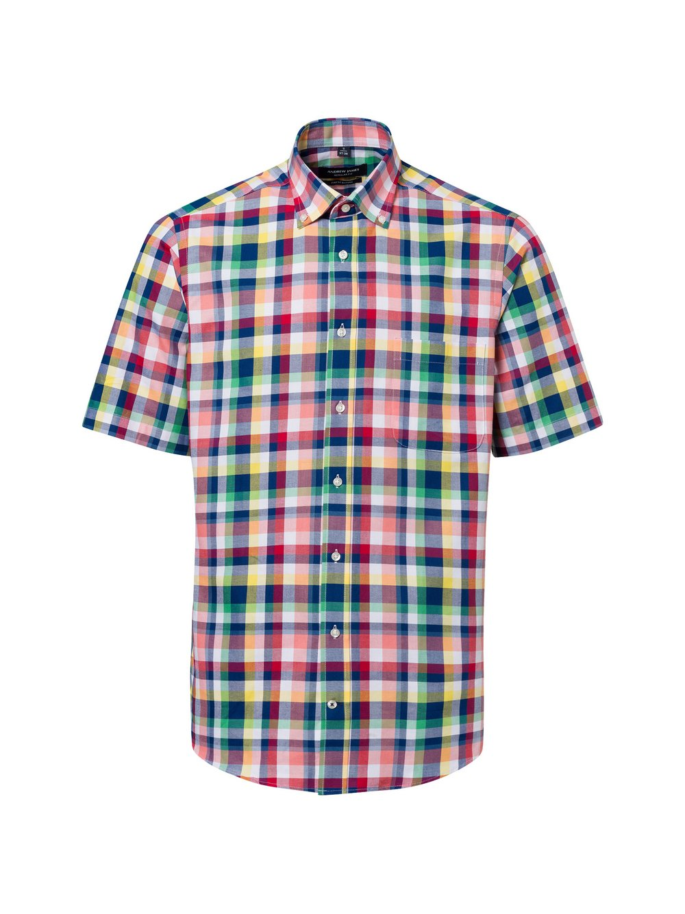 Andrew James Męska koszula casual Mężczyźni Regular Fit Bawełna pomarańczowy|wielokolorowy, S