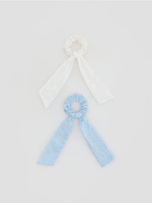 Reserved - Ażurowe gumki do włosów 2 pack - wielobarwny miniaturka