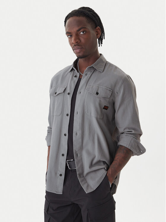 G-Star Raw Koszula Marine D24963-D454 Szary ciemny Slim Fit